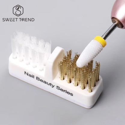 Electric Nail Drill Brush – Portable Manicure Bit Cleaner with Dual Copper Wire for Nail Care Tools