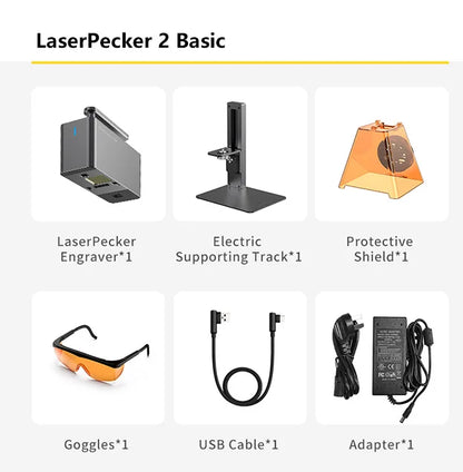 LASERPECKER LP2 Handheld Laser Engraver – Portable 5W Laser Cutting & Engraving Machine with Bluetooth CNC DIY SuperFast Technology