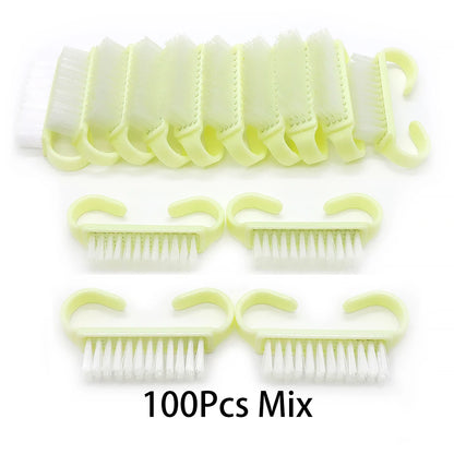 10/20/50/100pcs Nail Cleaning Brush Set - Handle Grip Fingernail Scrubber Tools for Men & Women Manicure Care
