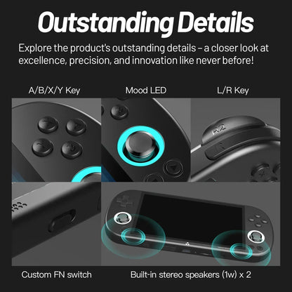 Trimui Smart Pro Handheld Game Console – 4.96'' IPS Screen, Linux System, Joystick, RGB Lighting, Retro Video Game Player