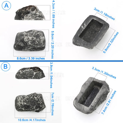 Outdoor Garden Key Safe Box - New Hidden Rock Design, Stone Safety Storage for Home and RV Keys, Secure Hide-a-Key Solution