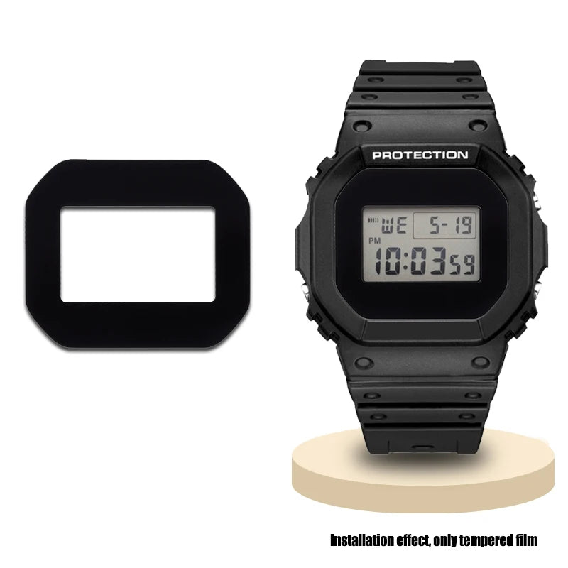 7-Color Tempered Glass Screen Protector for Casio G-Shock DW-5600, DW-5635 & GW-B5600 - Watch Face Protective Film
