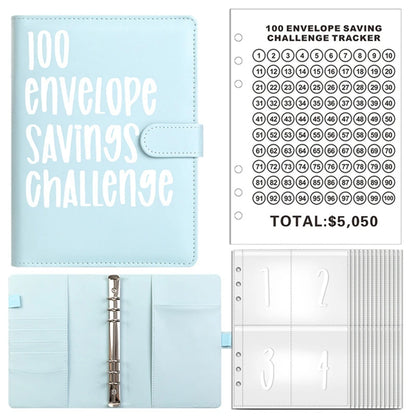 100 Envelope Challenge Binder – Savings Challenge Loose-Leaf Budget Binder with Cash Envelopes, Money Organizer System