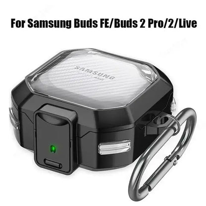 Carbon Fiber Case for Samsung Galaxy Buds 2 Pro, Buds FE, and Buds Live – Clear Cover for Buds2 Pro and Buzz 2 Pro. Live Buzz2 Cases