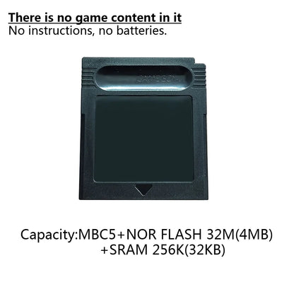 GBC Blank Game Cartridge - Customizable Burnable Game Card with Multicolor Shell, No Battery or Manual Included
