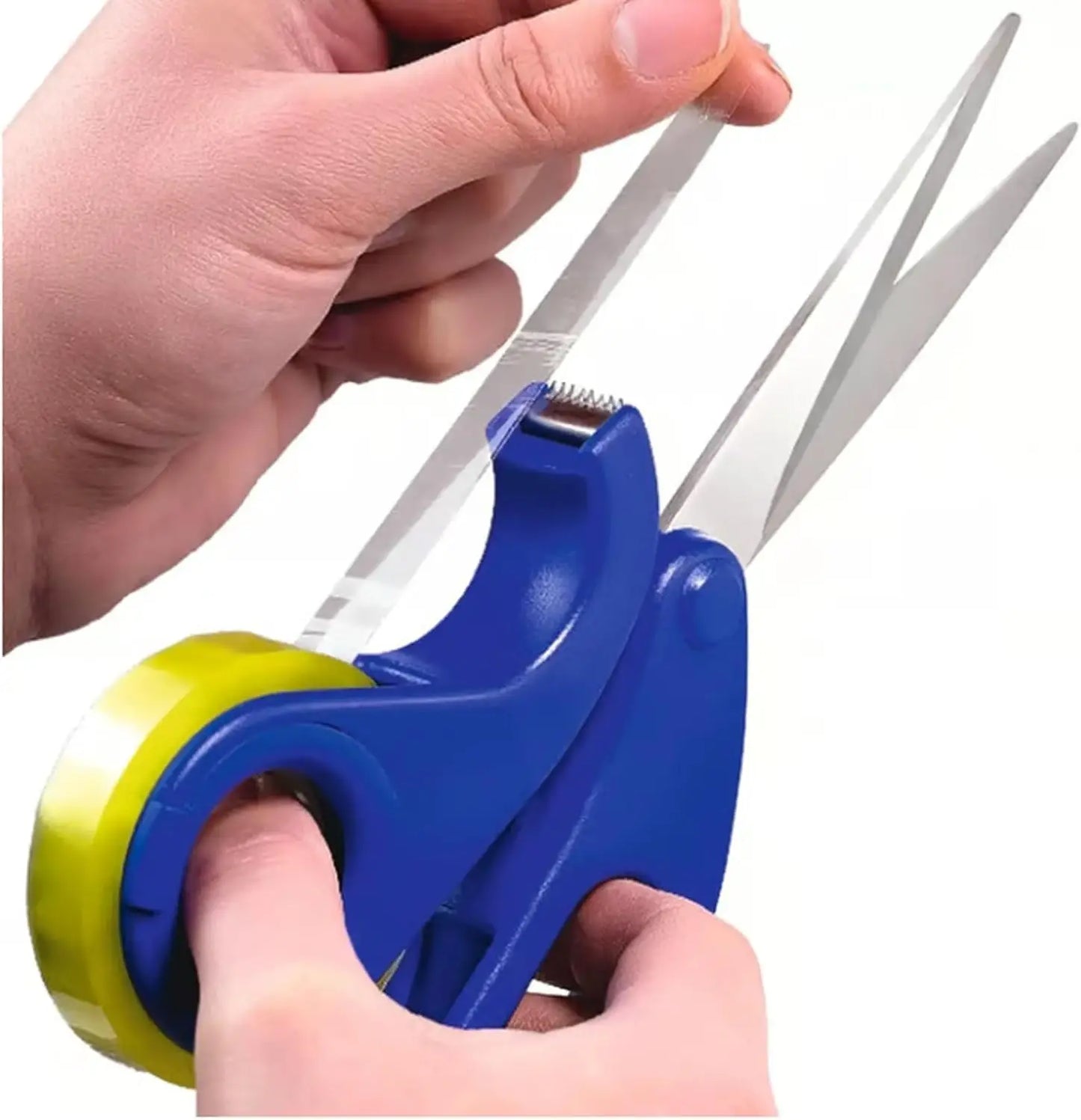 Scissors & Clear Tape Dispenser Cutter — Desktop Tape Dispenser for Office, Gift Wrapping & Stationery