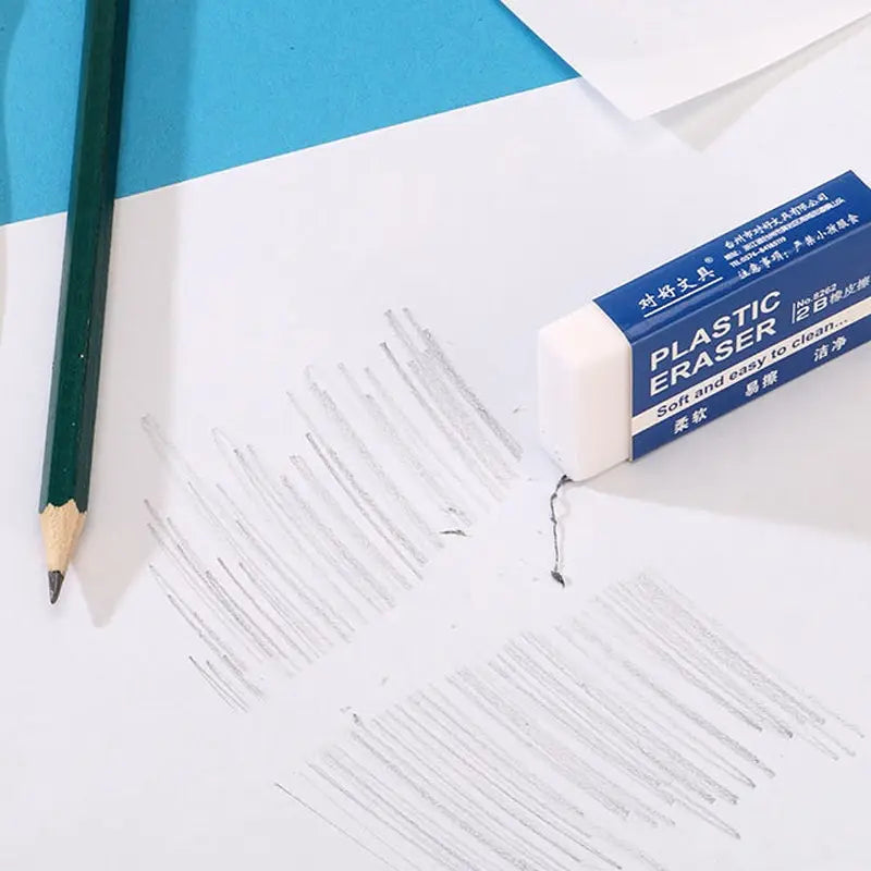 10PCS 2B White PVC Erasers – Soft, Mess-Free Cleaners for Students, Exam & Office Sketching