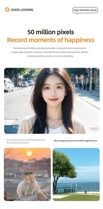 Xiaomi 4K Digital Camera – 50MP Autofocus Portable Retro Camera, CCD Travel & Student Camera