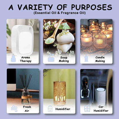 100% Pure Essential Oils Set - 10x5ml Fragrance Oils for Diffusers, Humidifiers, Candles & Hotel Scents