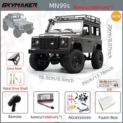 MN99s MN98 1:12 RC Rock Crawler – 2.4G 4WD Defender RTR Remote Control Car, 1/12 RC Truck Toys