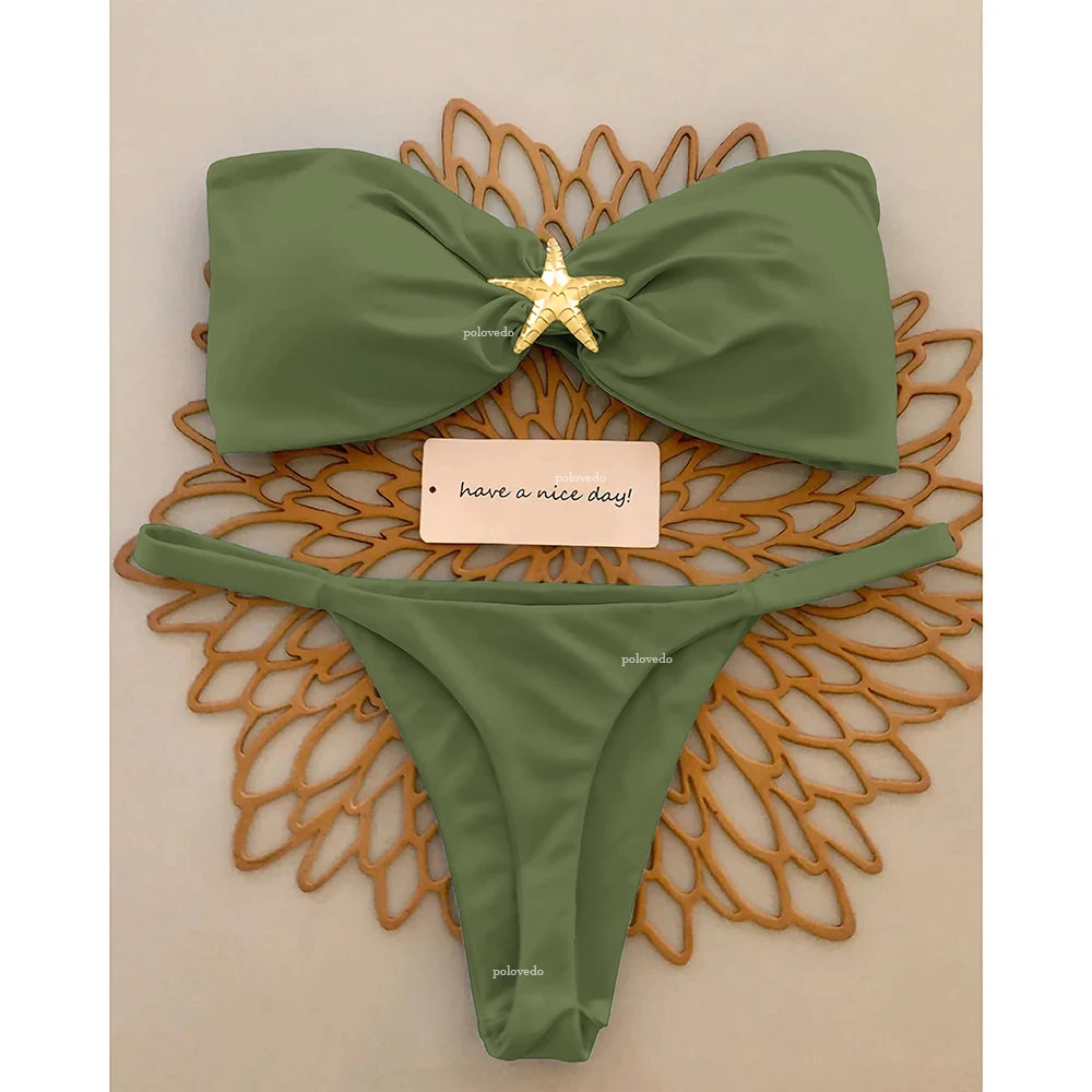 2025 Women’s Push-Up Bikini Set – Sexy Micro Swimwear, Bandeau Brazilian Beach & Pool Bathing Suit