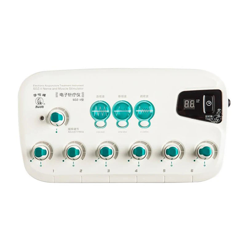 6-Channel Hwato SDZ II Low-Frequency Electro-Acupuncture Stimulator — Electric Needle Therapy for Nerve & Muscle