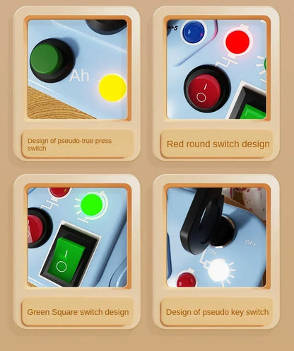 Montessori Busy Board Sensory Toy – LED Light & Switch Activity Game for Children Ages 2-4