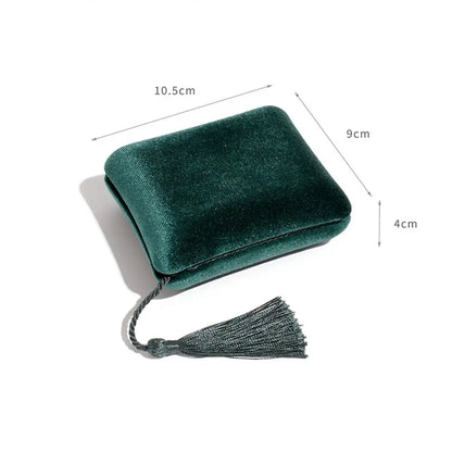 High-Quality Velvet Tassel Jewelry Box – Portable Soft Storage Case for Multifunctional Jewelry & Accessories