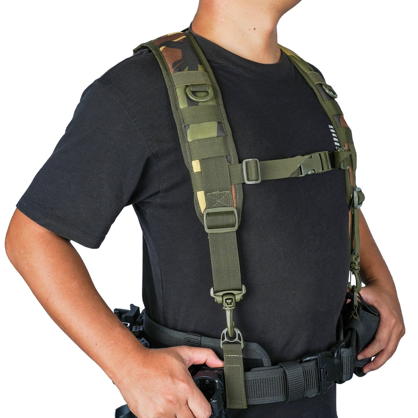 Tactical Police Suspenders — Adjustable Duty Belt Harness with 4 Tool Belt Loops for Law Enforcement