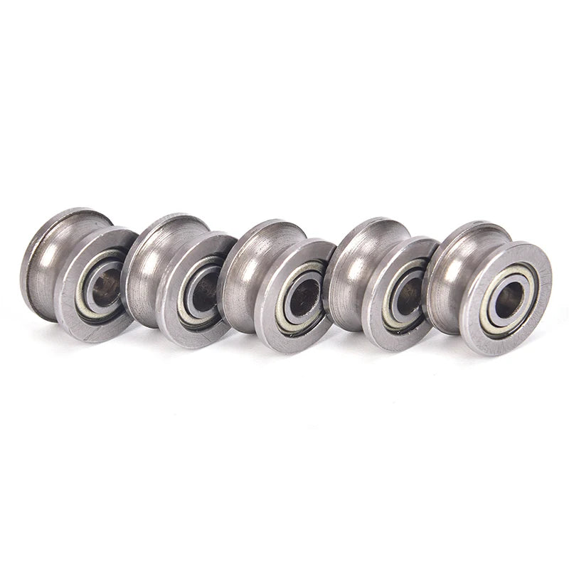 10pcs U624ZZ U Groove Ball Bearings - 4x13x7mm Guide Pulley for Rail Track Linear Motion