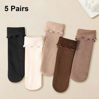 5/10/20 Pairs Women’s Winter Warm Socks — Thick Thermal Cashmere Wool Short Socks for Boots & Home