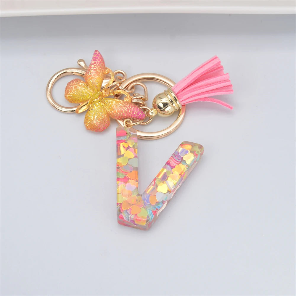 A-Z Letter Metal Keychain - Personalized Initial Car Key Ring & Name Gift