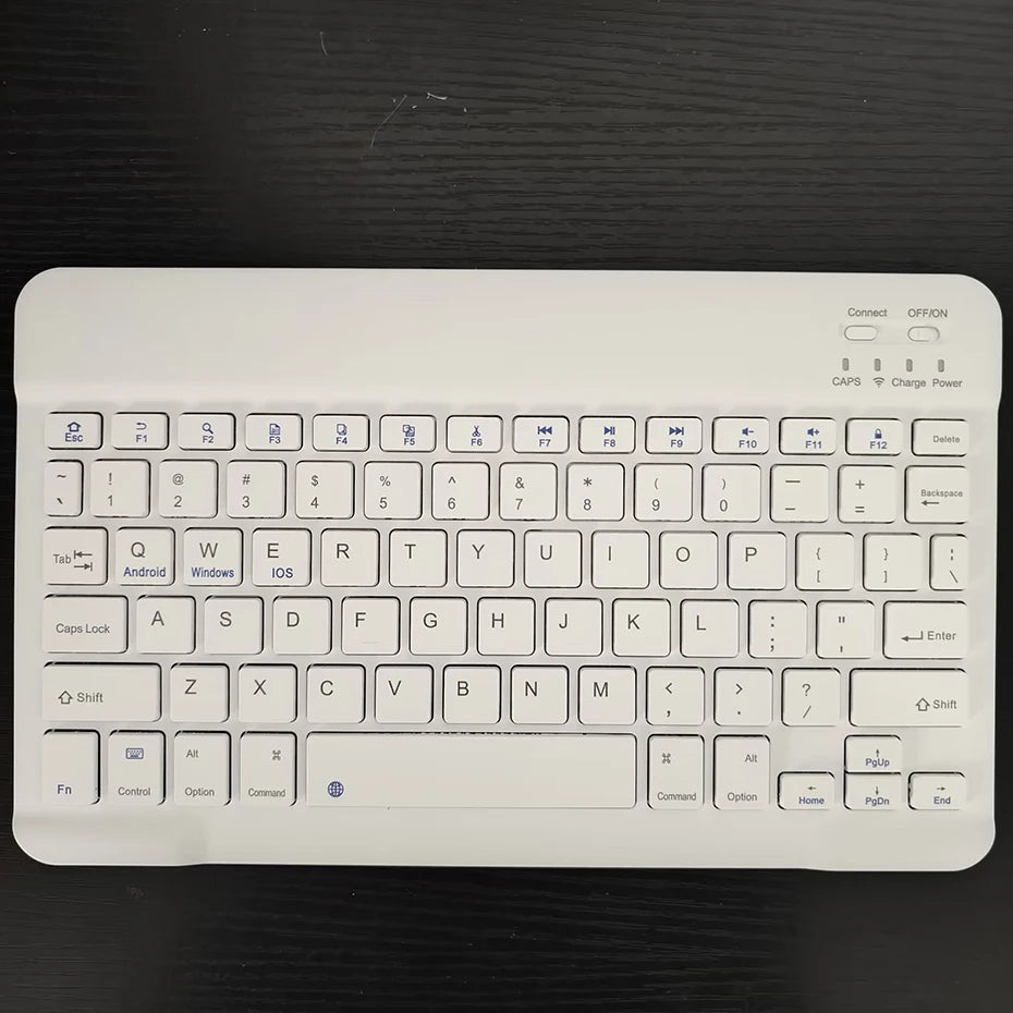 Spanish/English 10-Inch Bluetooth Keyboard – Wireless Rechargeable Universal Keyboard for iPad Air, Pro, Phone, Tablet, Laptop