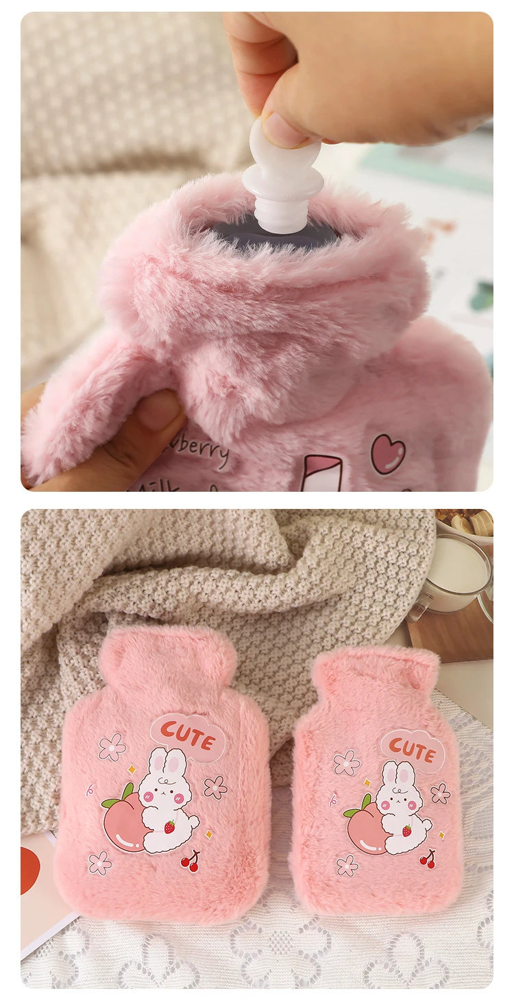 500ML Cute Kawaii Hot Water Bottle — Portable Winter Hand & Bed Warmer for Girls