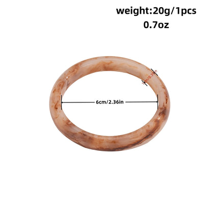 Vintage Wide Geometric Resin Beige Brown Coffee Bangles — Irregular Chunky Bracelet Jewelry Gift for Women & Girls