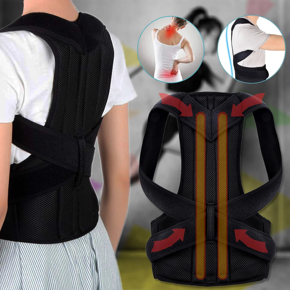 Back Posture Corrector Belt — Shoulder Support & Spine Brace for Upper & Lower Back Pain Relief | Clavicle Posture Vest