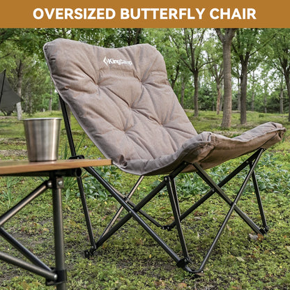 KingCamp Portable Foldable Butterfly Chair – Comfortable Upholstered Seat for Camping, Dorm & Outdoor, 300 lbs
