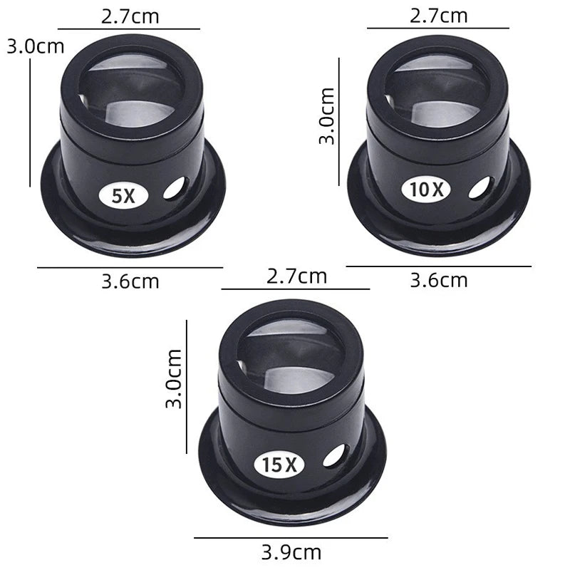 4Pcs Watch Magnifier Set - Eye Loupe and Loop Magnifying Glass Tools for Jewelry and Watchmaking