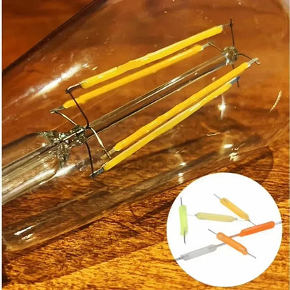 3V 38mm LED Filament COB Bulb - Multicolor Edison Lamp Diodes for Holiday Lighting, 5–100PCS/Box