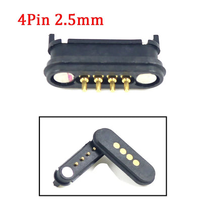 2A Magnetic Pogo Pin Connector - 2–5 Pin Spring-Loaded Male/Female DC Power Socket, 2.3/2.5/2.8mm Pitch