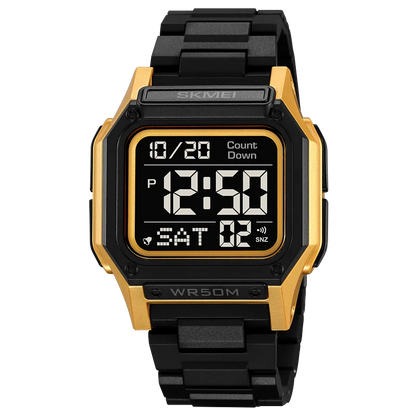 SKMEI Men’s Waterproof Sport Watch – Digital Wristwatch with Countdown, Stopwatch & Dual Time Display