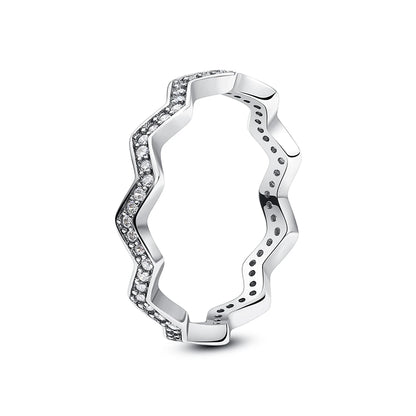 925 Sterling Silver Women’s Ring – Crown, Heart & Wishbone Design with Crystal, Rose Gold Engagement & Wedding Jewelry