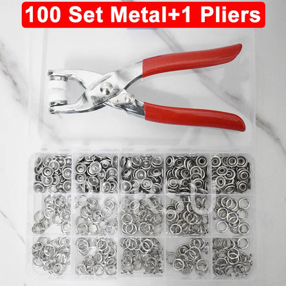 9.5mm Metal Hollow Five-Claw Snap Button — DIY Sewing & Craft Installation Tool for Clothes and Bags