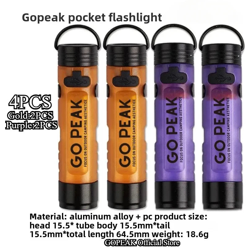 GOPEAK Mini LED Keychain Flashlight – Portable Pocket Clip Light for Outdoor Use, Emergency, Camping & Disaster Relief