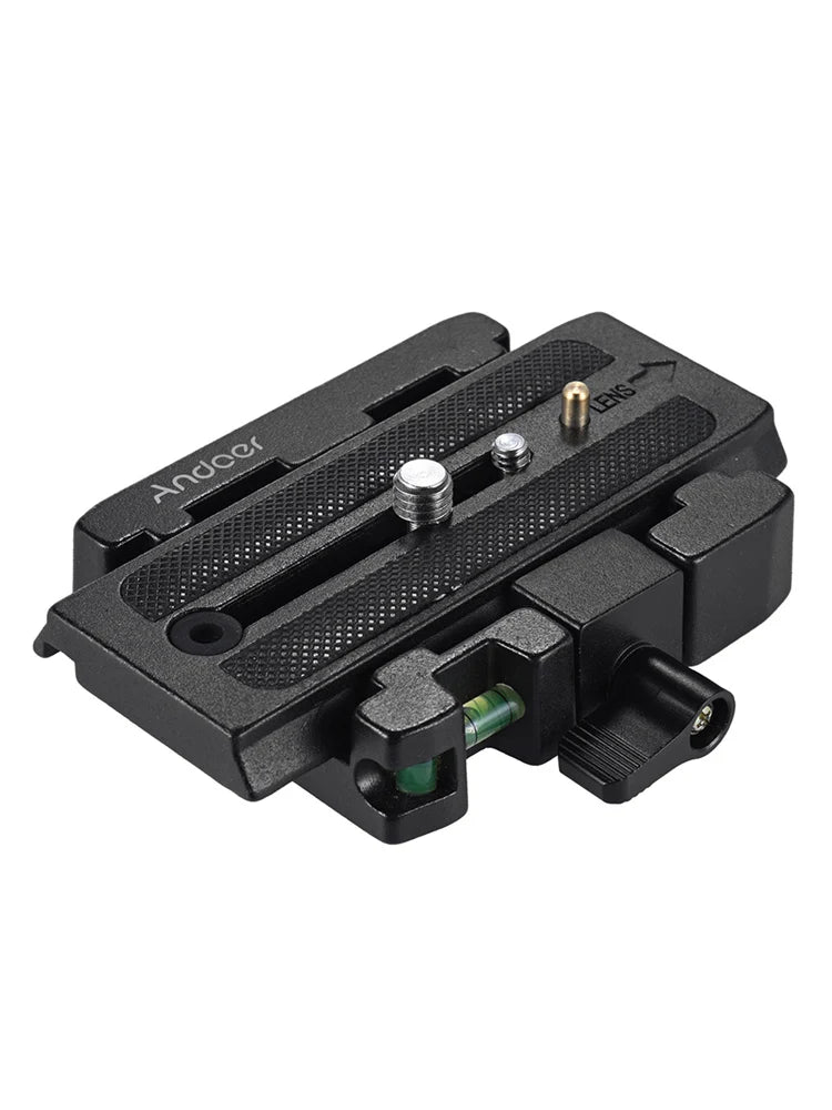 Andoer Video Camera Tripod Quick Release Clamp Adapter – with Plate for Manfrotto 501, 500AH, 701HDV, 503HDV, Q5 Head