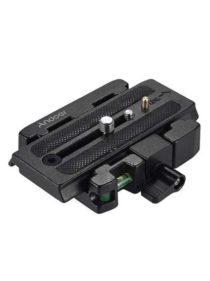 Andoer Video Camera Tripod Quick Release Clamp Adapter – with Plate for Manfrotto 501, 500AH, 701HDV, 503HDV, Q5 Head
