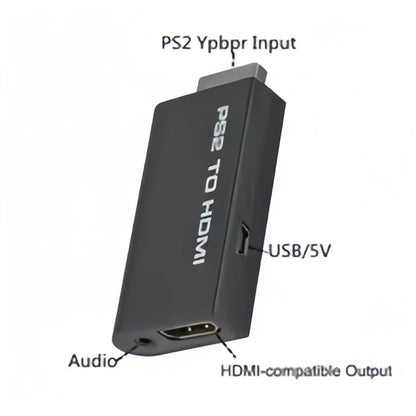PS2 to HDMI Converter Adapter – 1080P Full HD with 3.5mm Audio, Supports All PS2 Display Modes