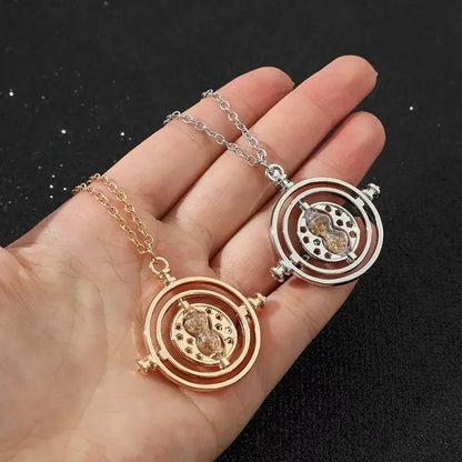 Harry Potter Time-Turner Hourglass Necklace - 360° Rotatable Cosplay Pendant and Unique Mother’s Day Gift