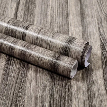 Self-Adhesive Waterproof Wood Grain Vinyl Wallpaper Roll – PVC Wall Sticker for Furniture Renovation & Bedroom Home Decor