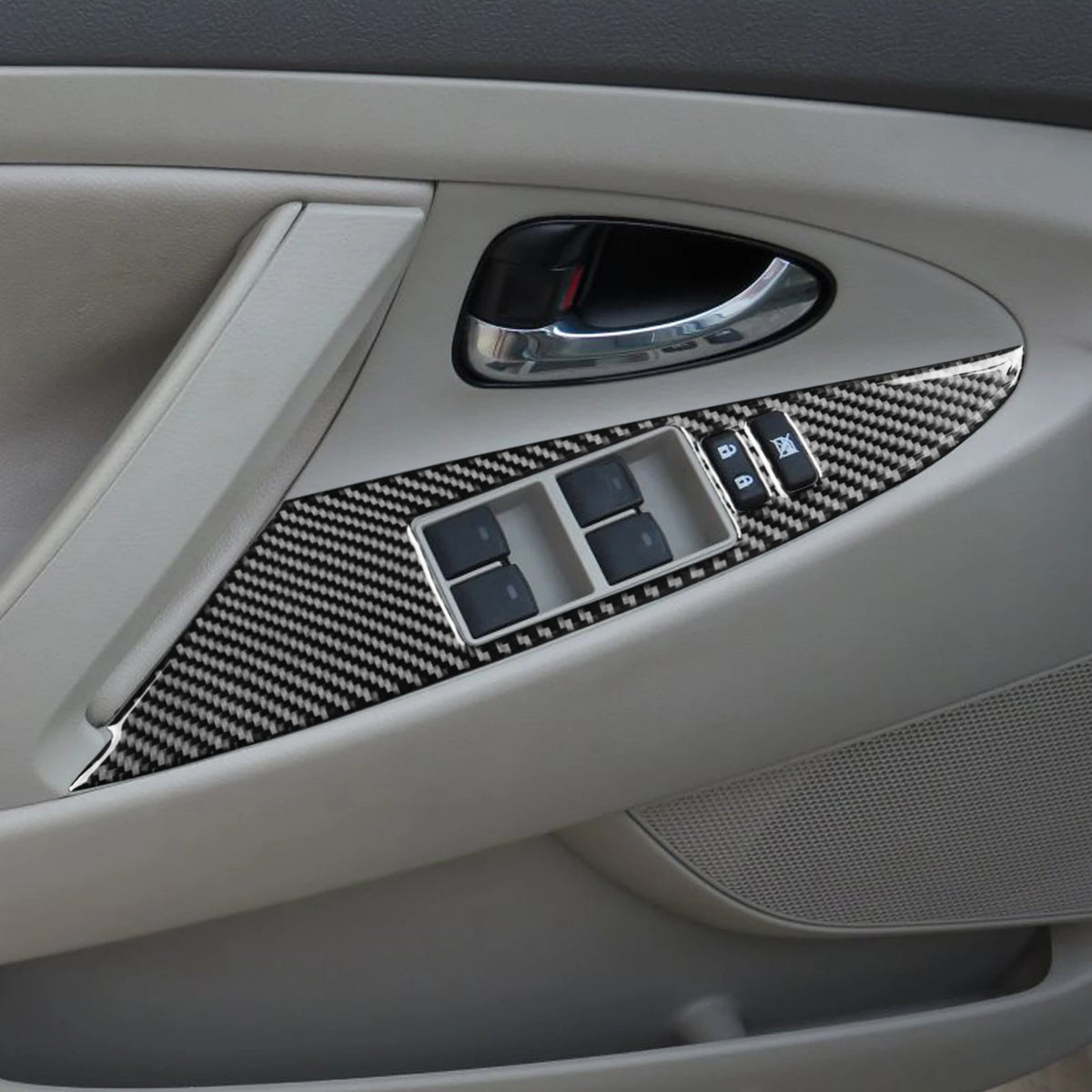 Toyota Camry 2007–2011 Carbon Fiber Interior Trim Set - Center Console, Gear Shift & Air Vent Decorative Covers
