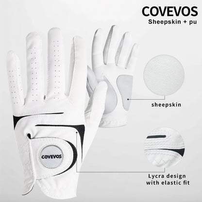 Premium PU and Lambskin Golf Glove - Soft, Comfortable Grip for Golfers