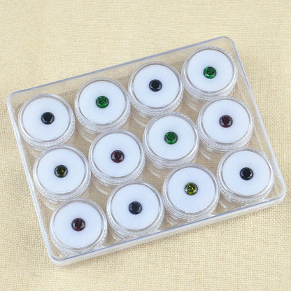 Transparent Round Gemstone Display Box – Jewelry, Gems, Loose Diamond Storage Container with Lid
