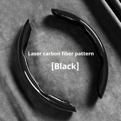 2-Piece Carbon Fiber Silicone Steering Wheel Cover — 38cm (15 Inch) Anti-Skid Car Accessory