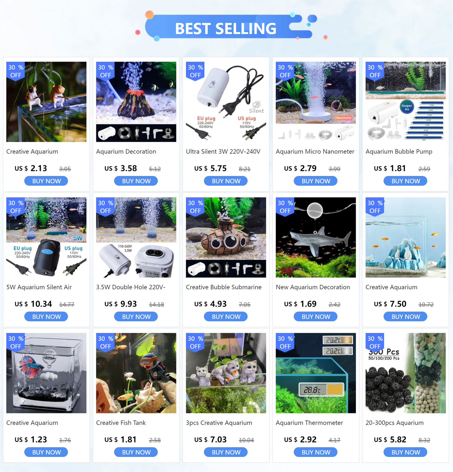 Ultra Silent 3W Aquarium Air Pump - 220V-240V Mini Fish Tank Oxygen Compressor (110V Option)
