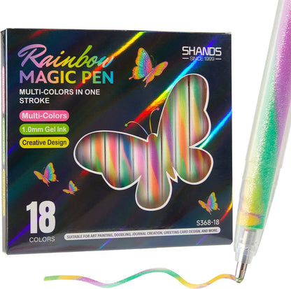 6/12/18-Piece Glitter Gel Highlighter Pen Set - 1.2mm Vibrant Color Pens for Journals, DIY Crafts and Greeting Cards