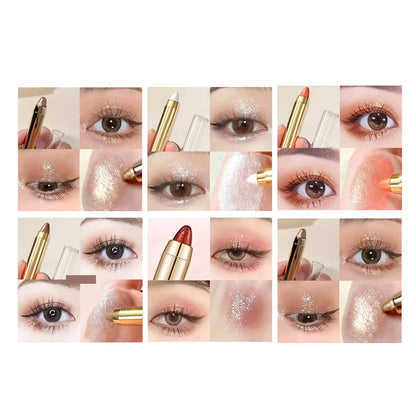 Double-Sided Eyeshadow Stick & Highlighter Pen – Pearly Glitter & Matte Finish Brightening Makeup Tool