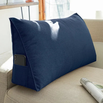 OTAUTAU Triangular Bed Backrest Cushion – Lumbar Support Lounger Pillow for Chair, Bed & Living Room Comfort Decor (KD034)