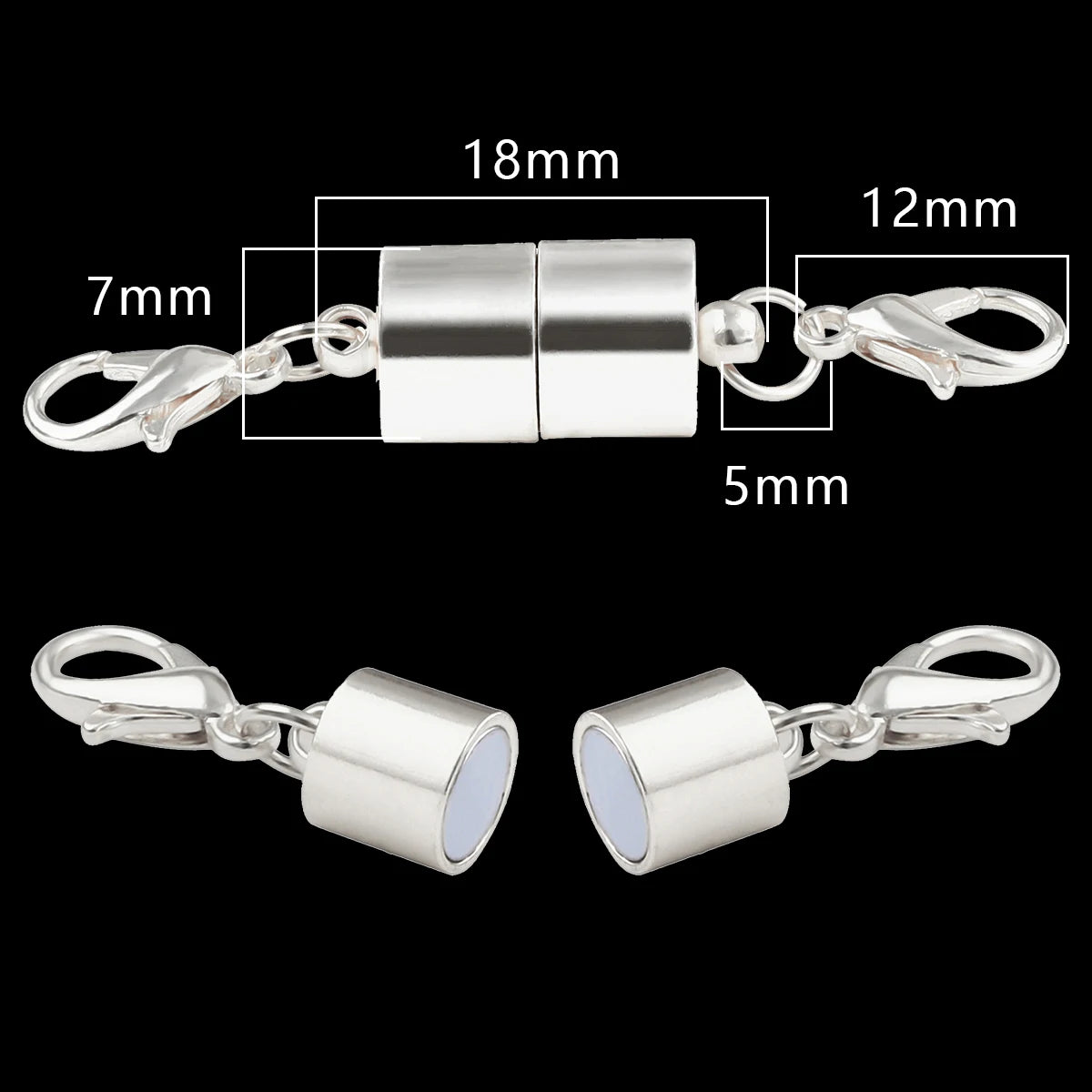 Magnetic Jewelry Clasps - Strong Buckle Connectors with Lobster Clasps for DIY Bracelets, Necklaces & Jewelry Making