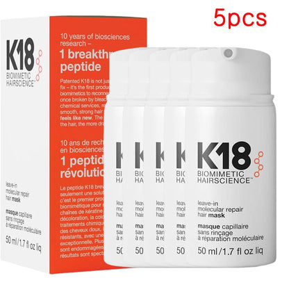 K18 Leave-In Molecular Hair Mask – Deep Keratin Repair Treatment for Softening & Restoring Damaged Hair (1/5 pcs)