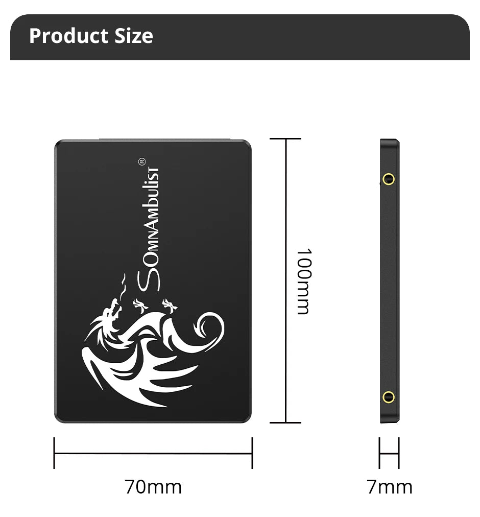 SomnAmbulist SATA3 Internal SSD – 120GB to 2TB Solid State Drive for PC & Laptop (2.5 Inch)   2/2